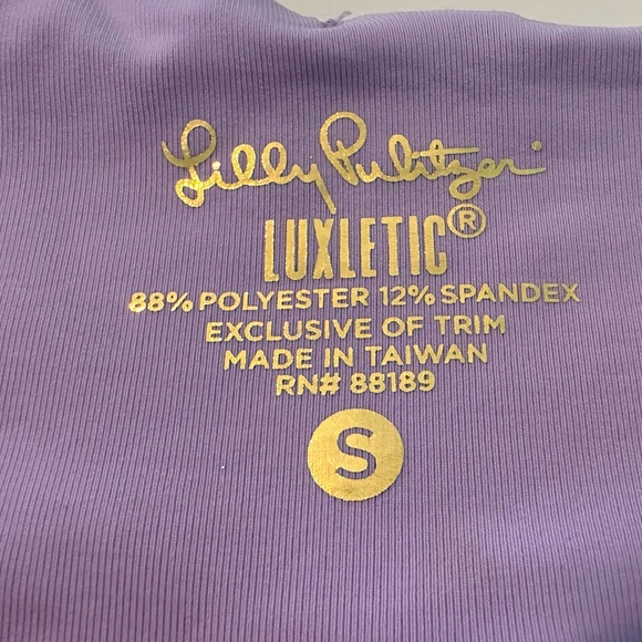 Lilly Pulitzer Luxletic Leggings Navy Blue Pink Size Small Capri Length - Picture 5 of 6